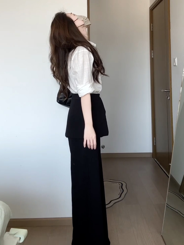 ニット ニット 重ね巻きデザインワイドパンツ