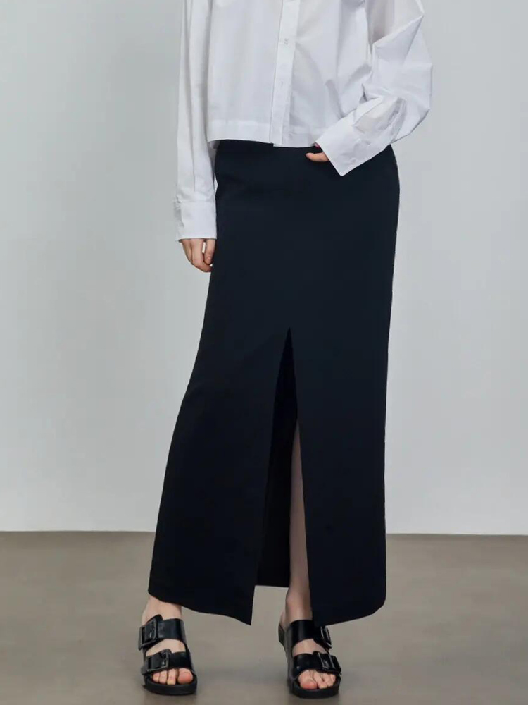 ニット シンプルスリットニットスカート