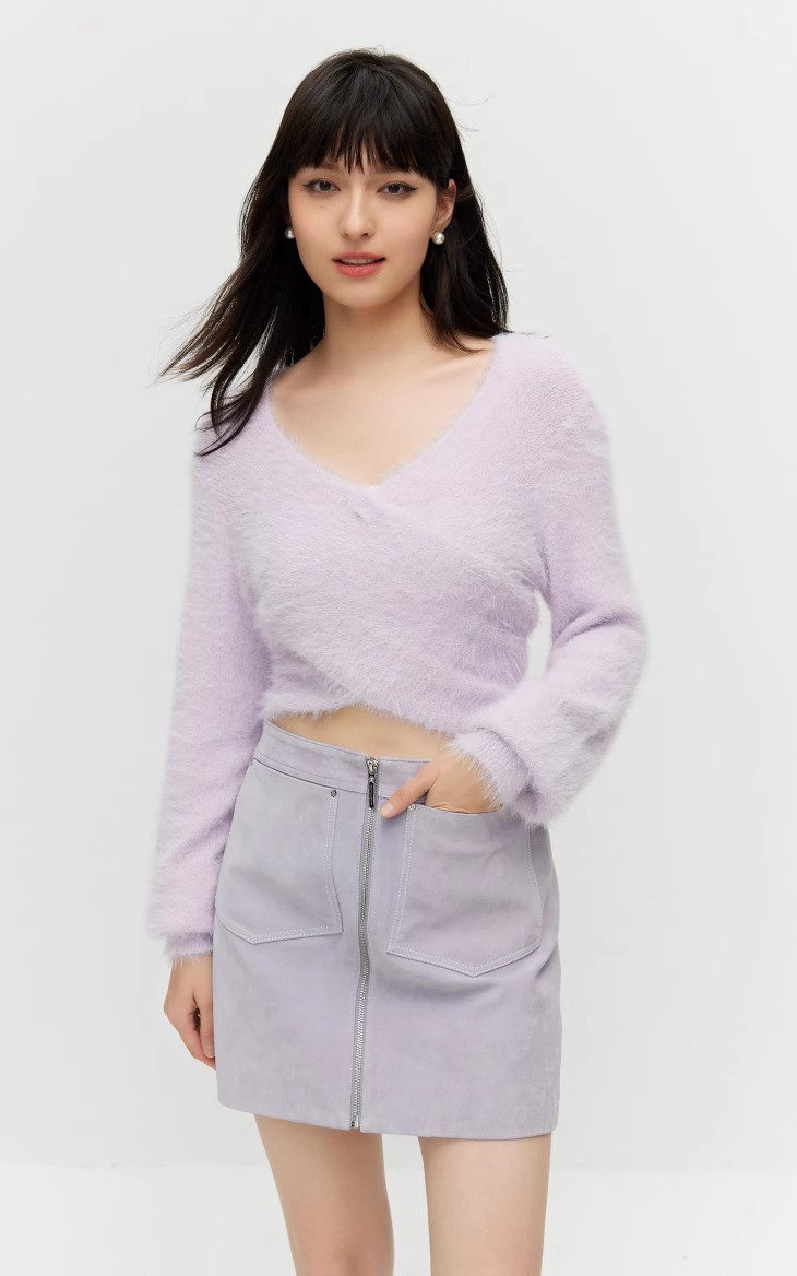 ニット ふわふわカシミア風カシュクールニット