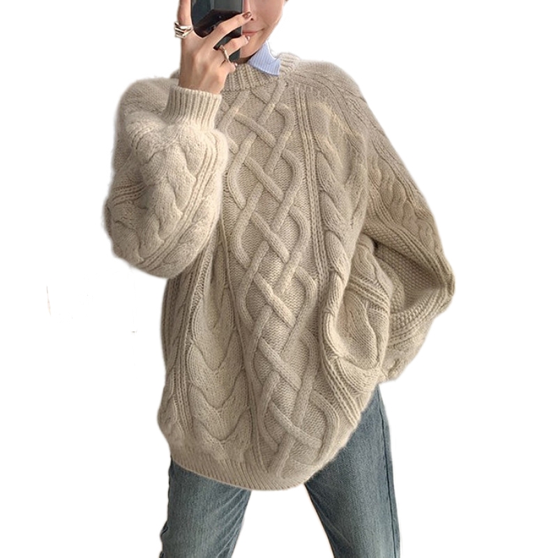 ニット 立体編み模様のざっくりニット