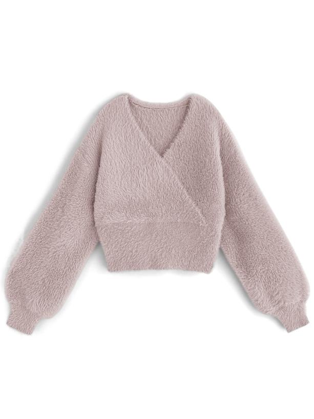 ニット ふわもこカシミア風ラップニット