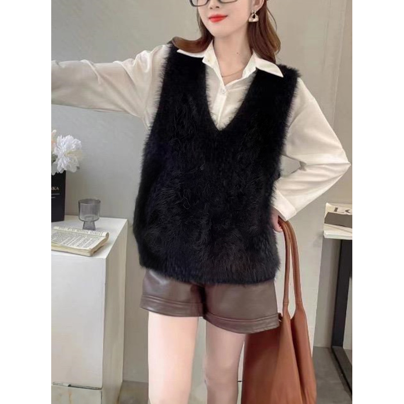 ニット ニット ふわもこ質感シンプルベスト