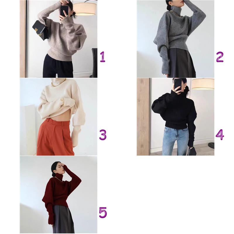 レディース ハイネック ニットセーター 韓国風トップス