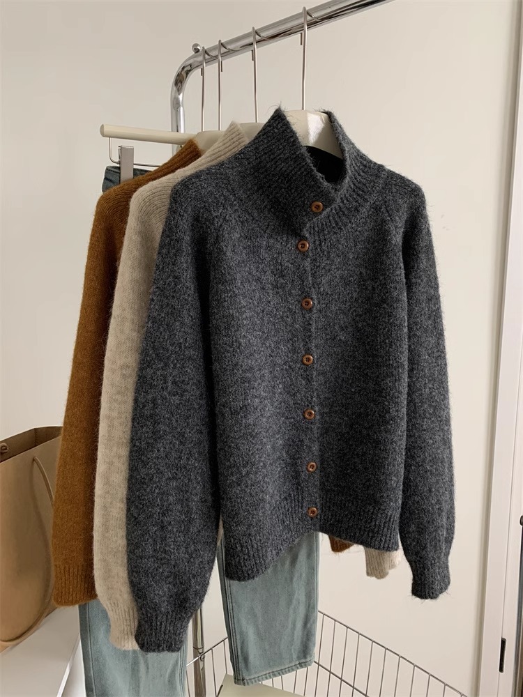 韓国風ニットカーディガン レディース 3色展開
