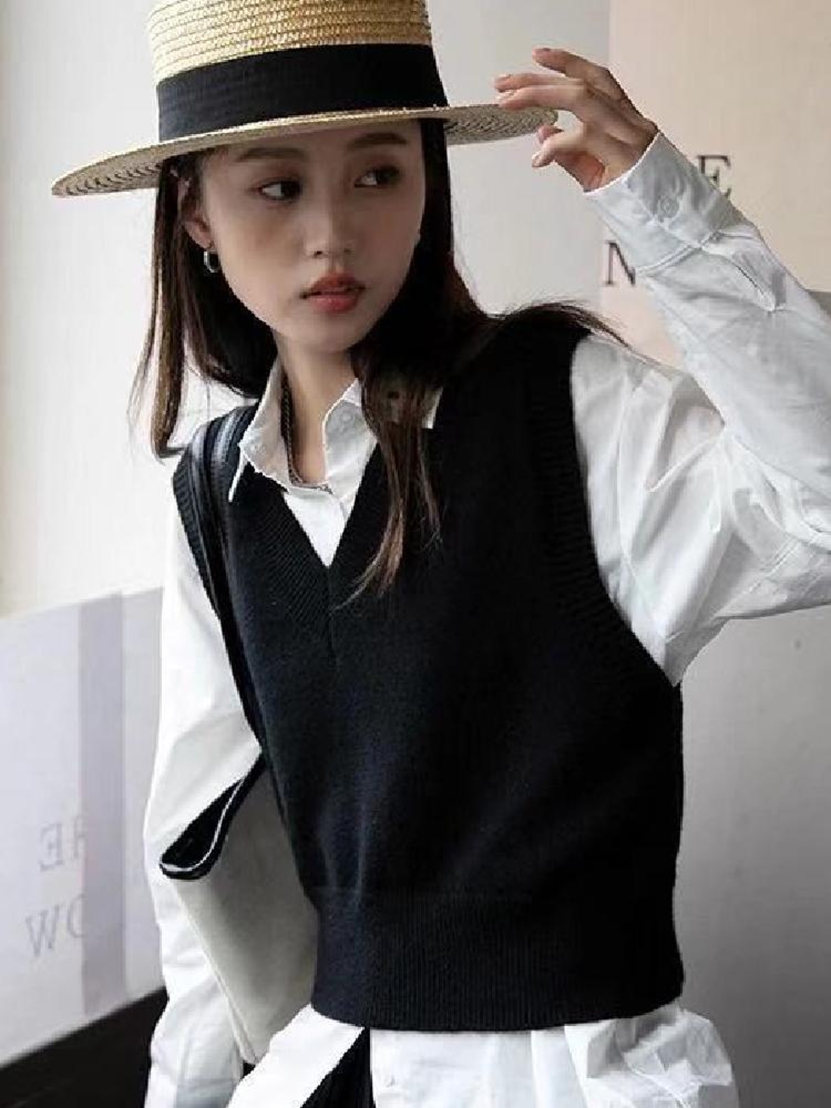ニット ニット シンプル美学Vネックベスト