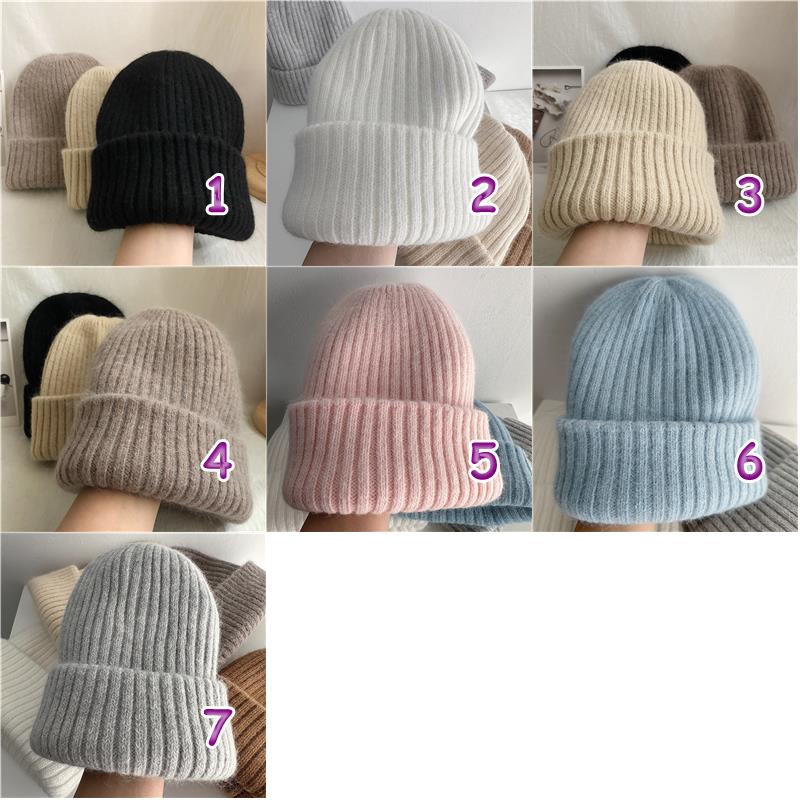 秋冬リブ編みニット帽子７色展開