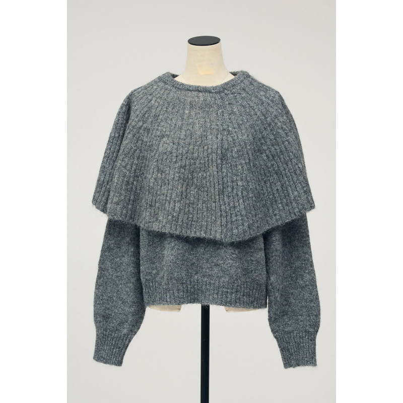 レディース ケープ風ニットセーター ゆったり 韓国風 3色展開