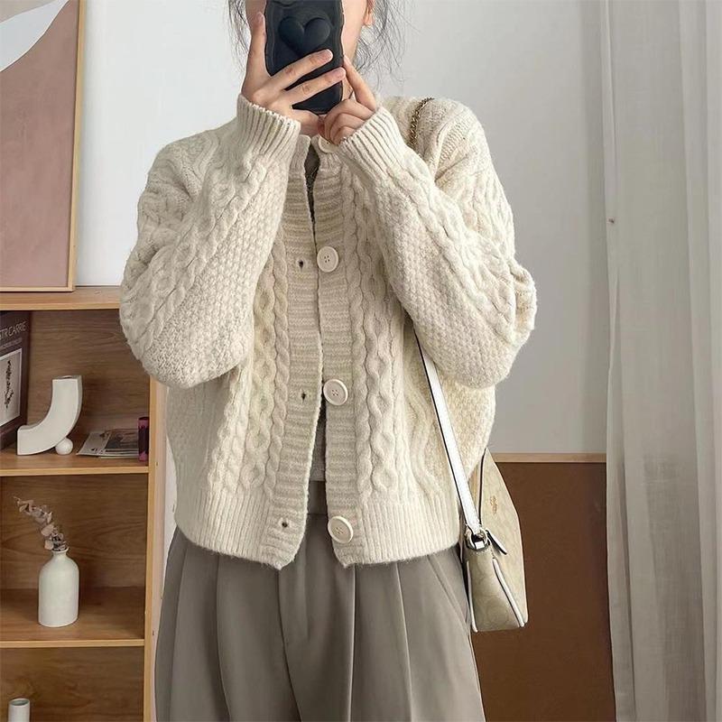 ケーブル編みニットカーディガン韓国風レディース8色