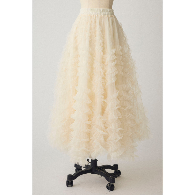 ハイネックニットとチュールスカートセット韓国風