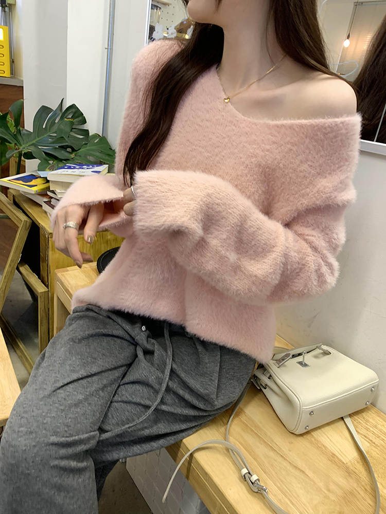 ニット ふわモヘアニットトップス