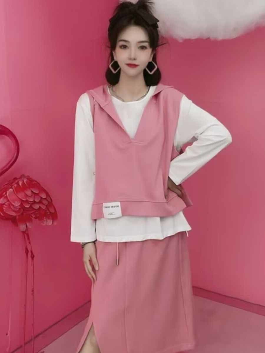 ニット 重ね着風シルエット ニットベスト