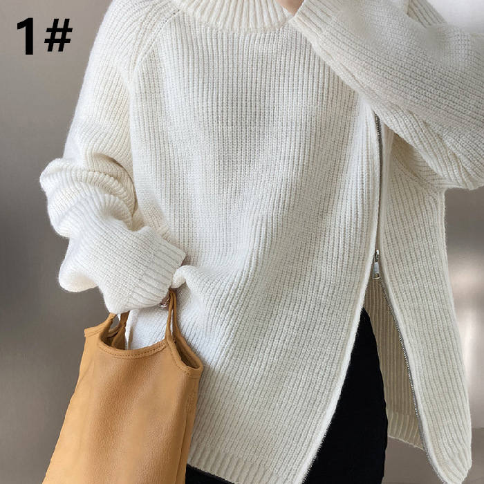 新作ハイネックニットセーター着回し抜群通勤通学対応