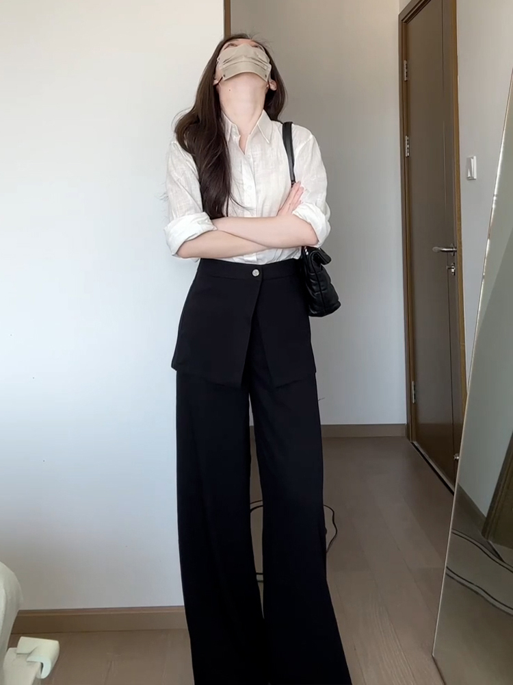ニット ニット 重ね巻きデザインワイドパンツ