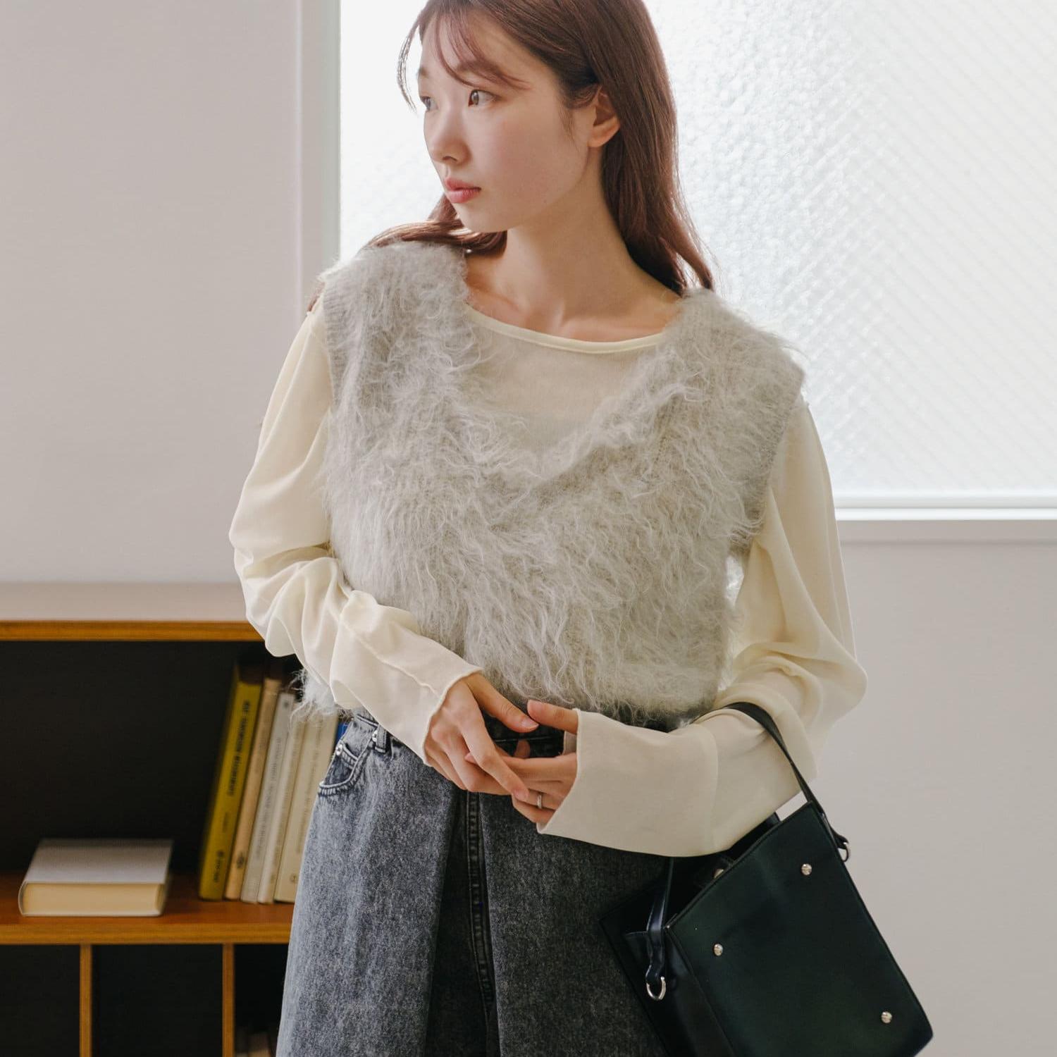 ニット ニット ふわもこ贅沢シルエットベスト