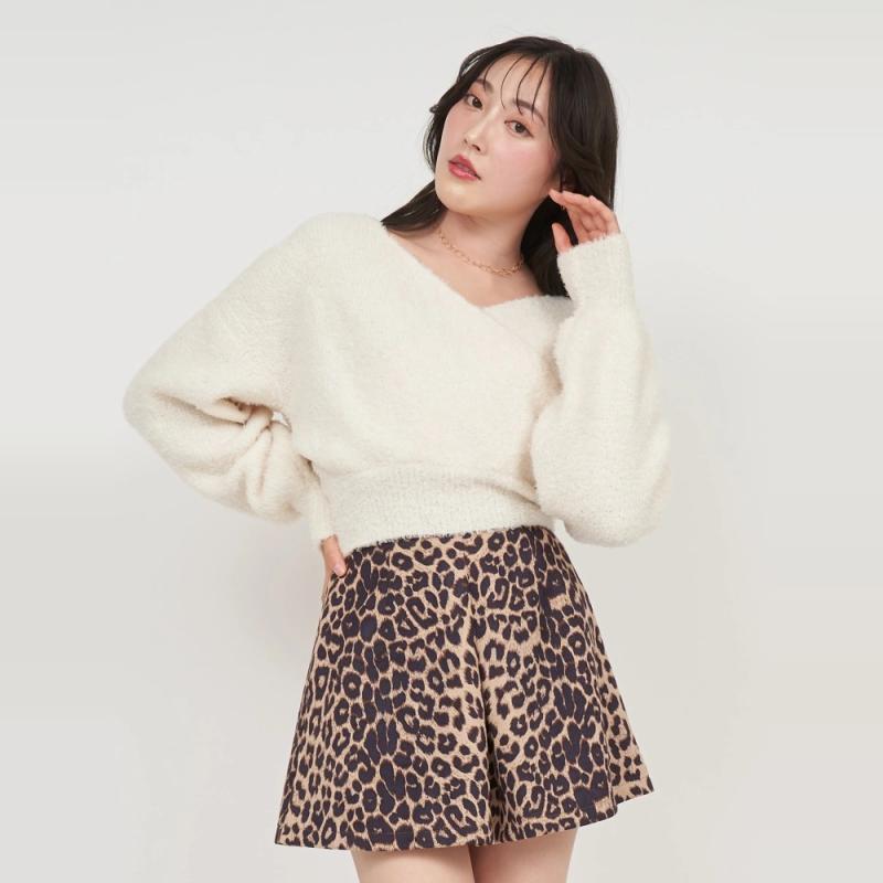 ニット ふわもこカシュクールニット