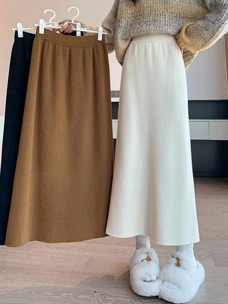 ニット シンプル ロング ニットスカート