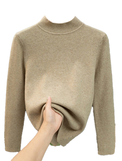2025新作 秋冬レディース ハイネックニットセーター 長袖プルオーバー