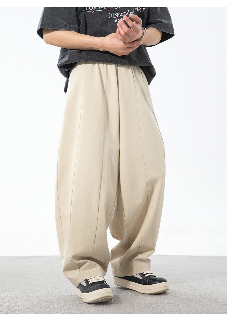 黒パンツ 男性用立体感ワイドジョガーパンツ春夏新作