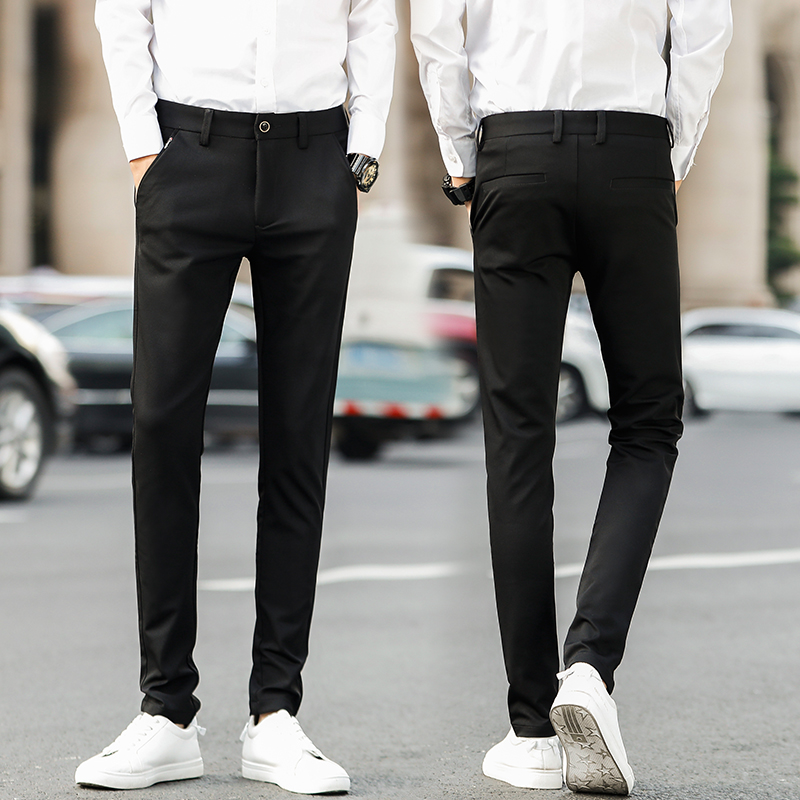 黒パンツ すっきり美脚アンクル丈パンツ