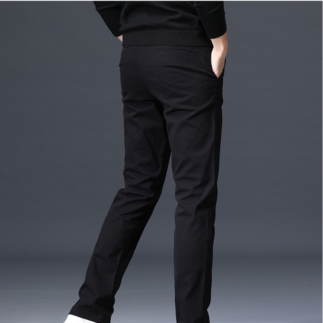 黒パンツ スタイリッシュ美脚スラックス