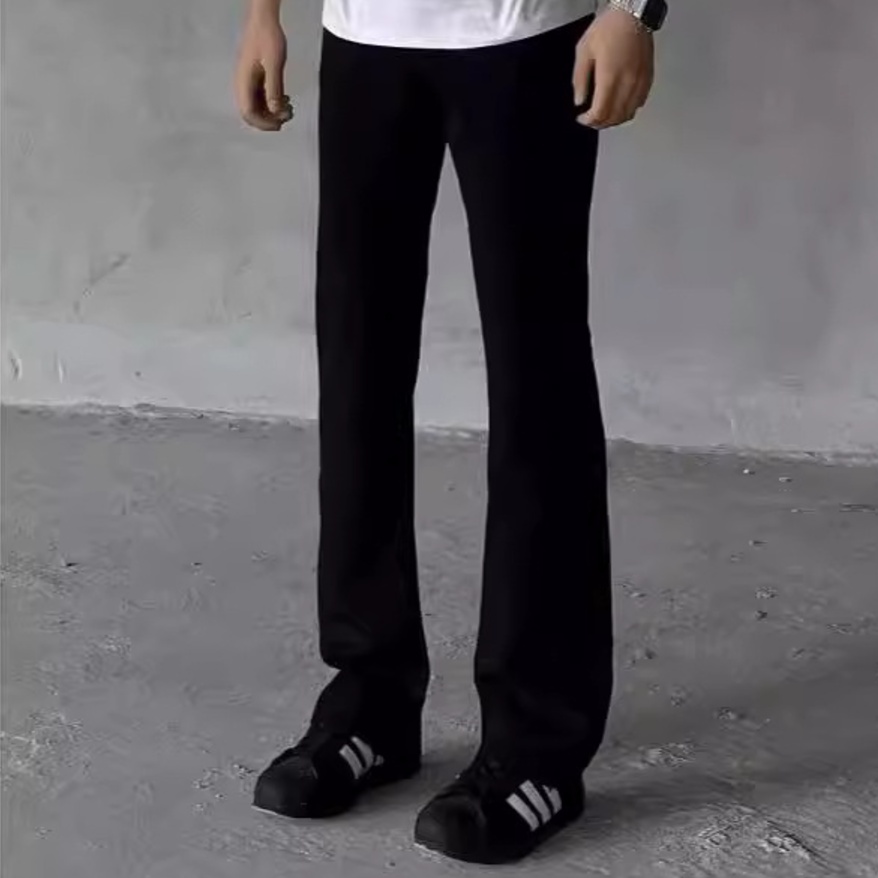 黒パンツ スタイリッシュストレートパンツ