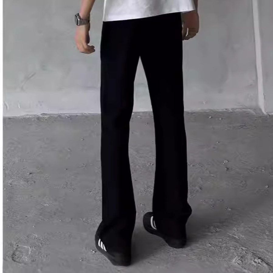 黒パンツ スタイリッシュストレートパンツ