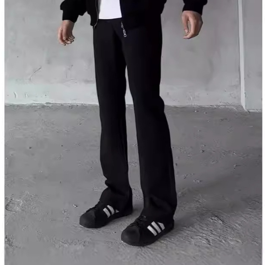 黒パンツ スタイリッシュストレートパンツ