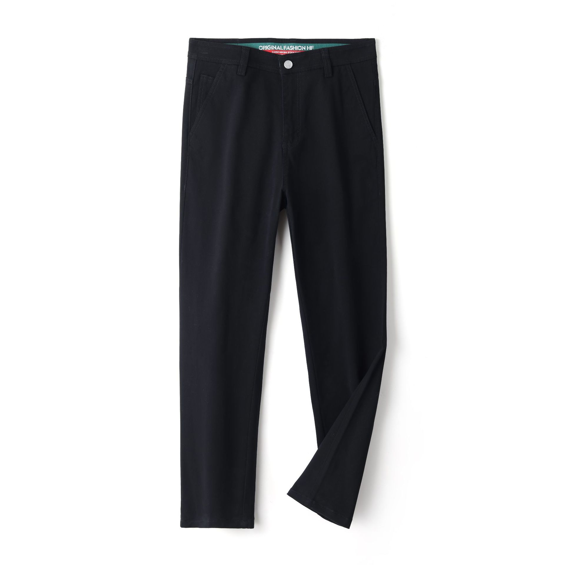 黒パンツ シンプル美シルエットスラックス