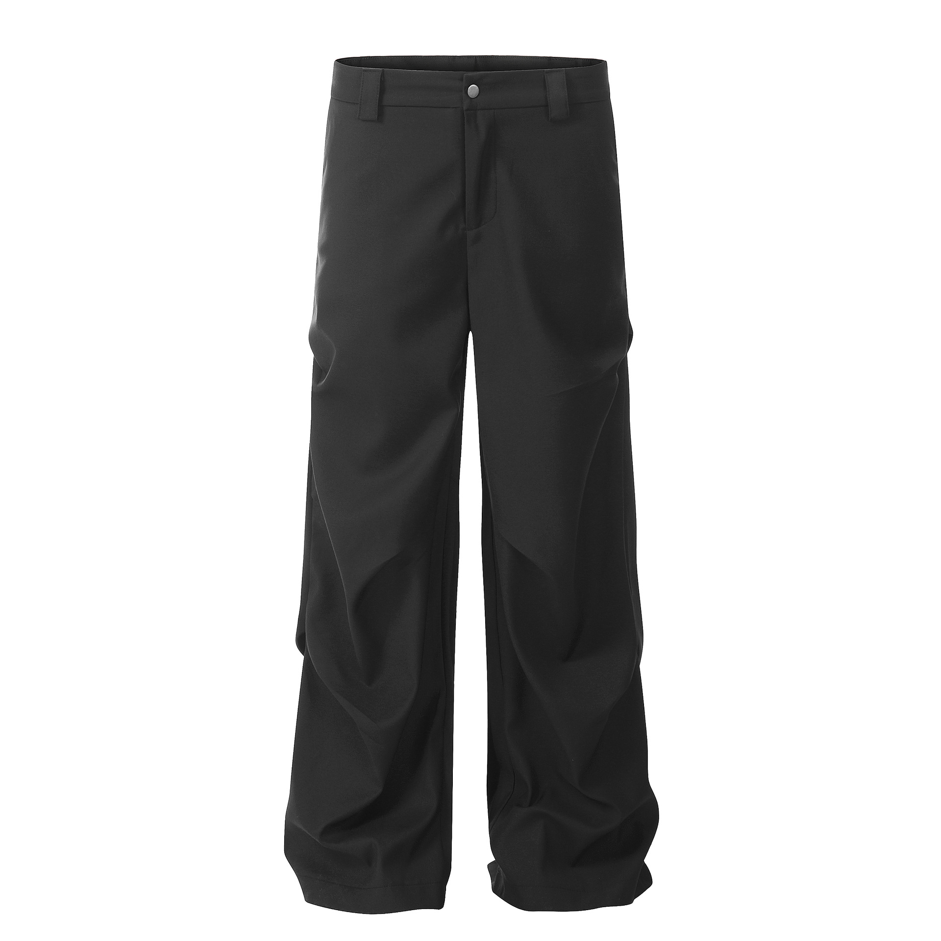 黒パンツ シンプルラグジュアリー リラックススラックス