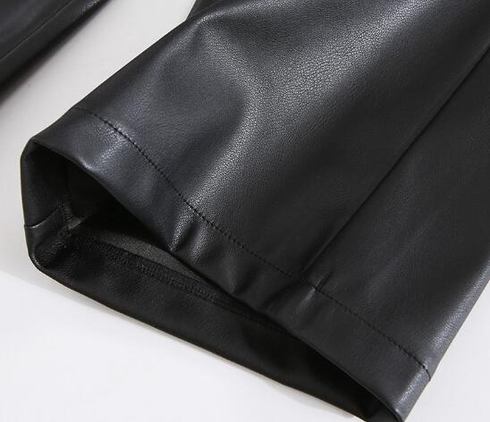 黒パンツ レディース黒フェイクレザーダンスパンツ