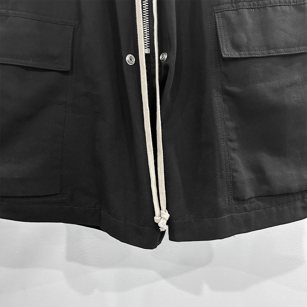 黒パンツ 黒カーゴハーフパンツ男女兼用ストリート系春夏