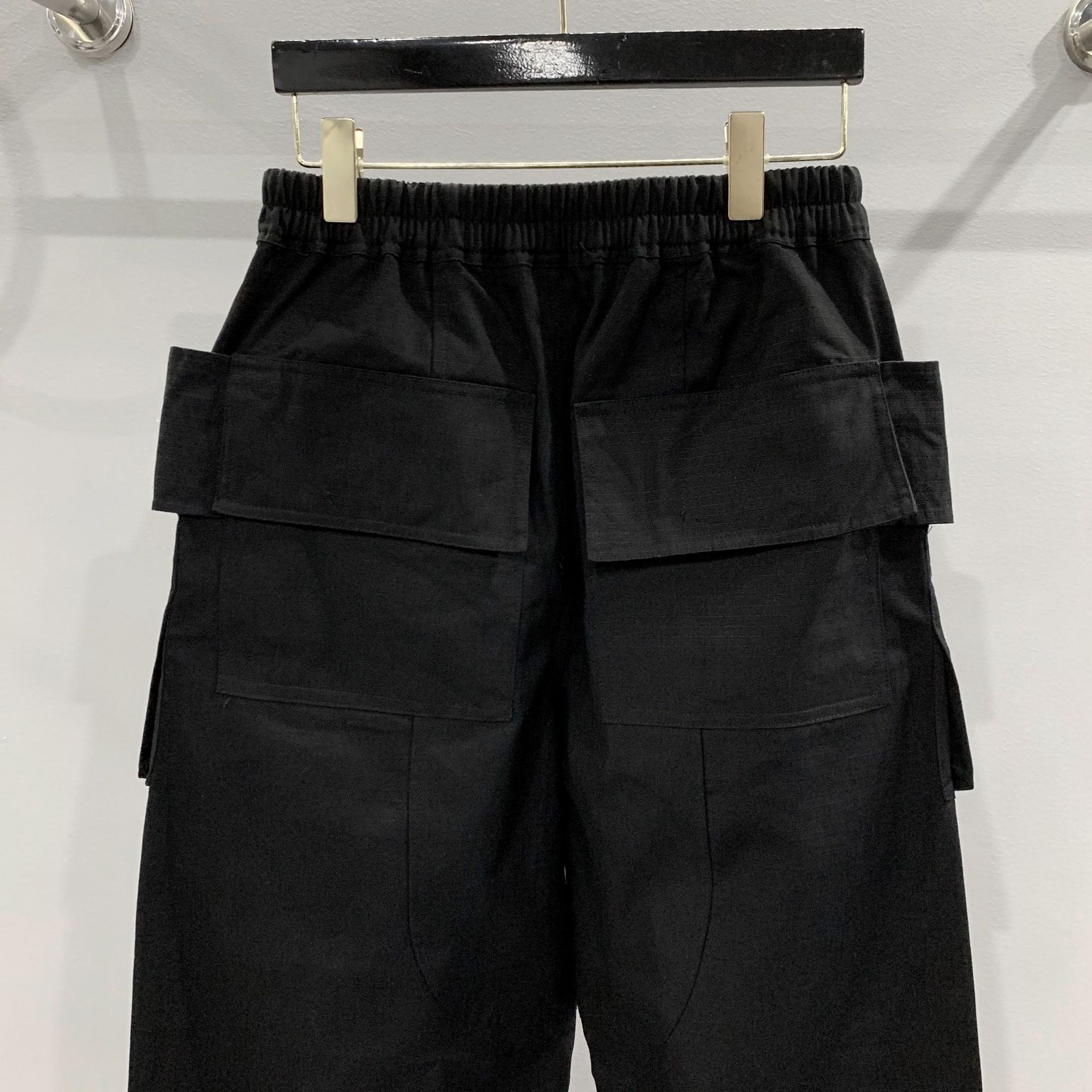 黒パンツ 男女兼用多機能ポケット付黒ワイドパンツ春秋新作