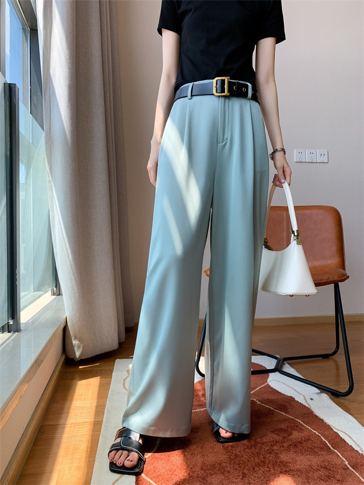 黒パンツ ハイウエスト ワイドパンツ ゆったり ストレート