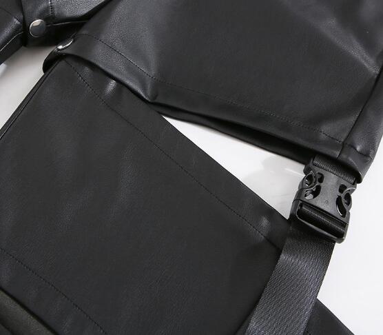 黒パンツ レディース黒フェイクレザーダンスパンツ