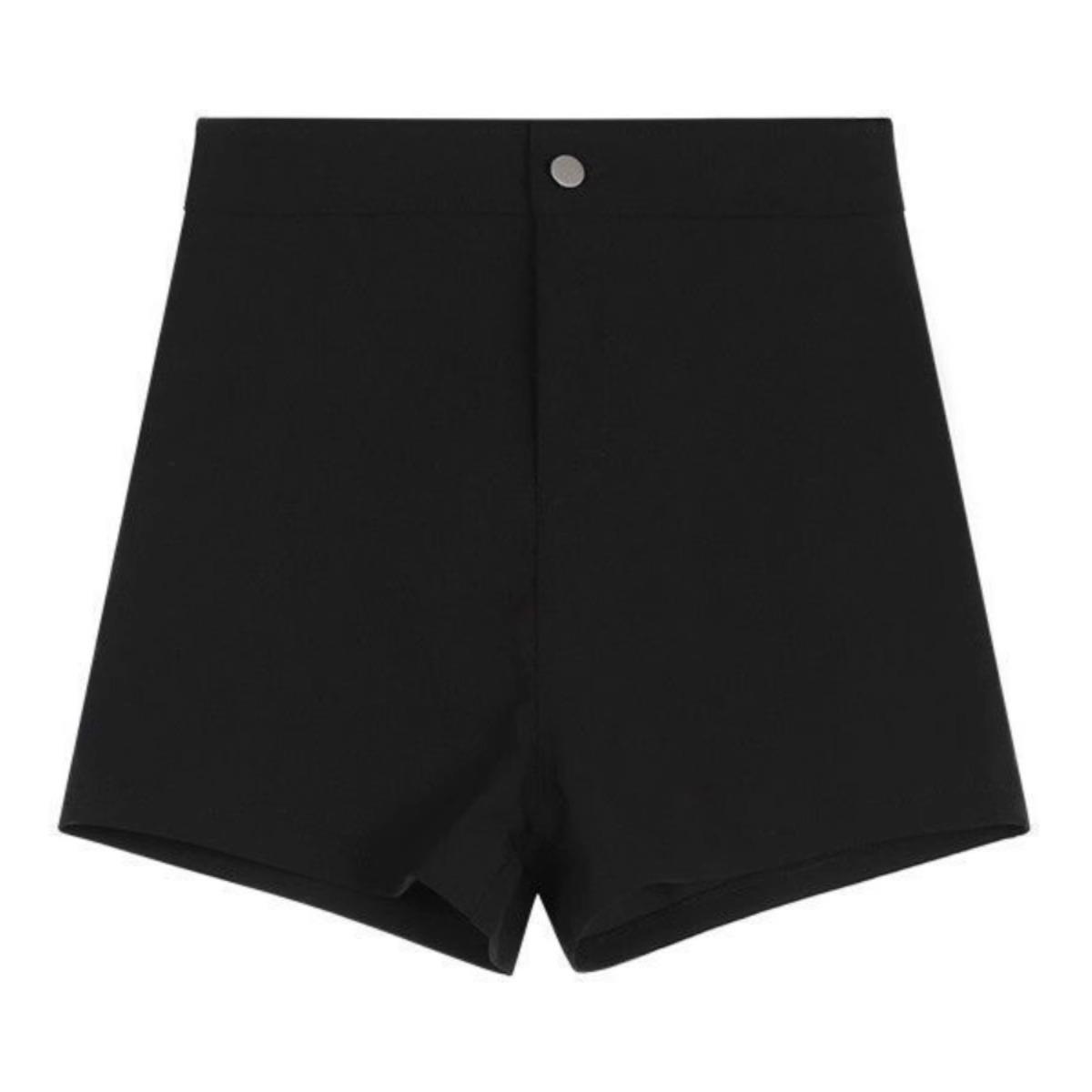 黒パンツ ハイウエストスリムショーパン