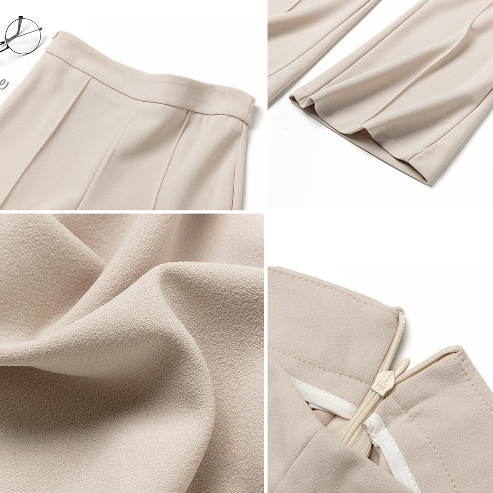 黒パンツ 美脚セミフレアパンツ レディース ハイウエスト