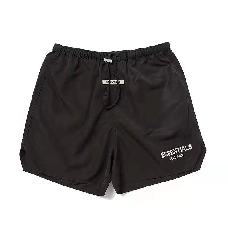 黒パンツ ドローストリング リラックスショートパンツ