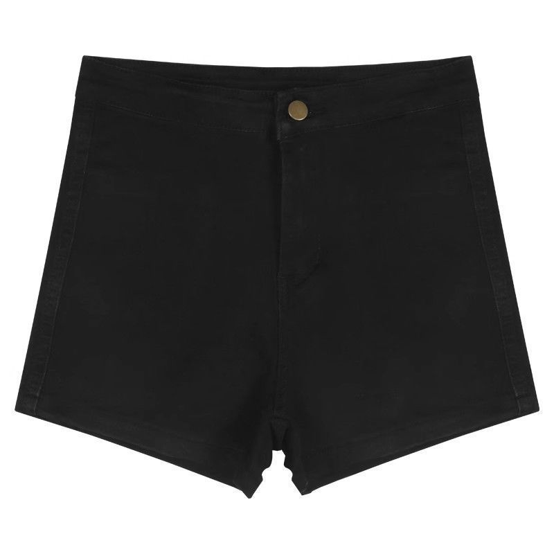 黒パンツ すっきりシルエット美脚ショート