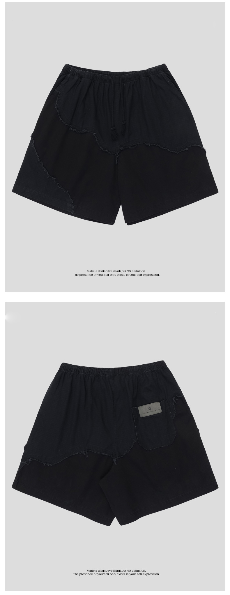 黒パンツ 男女兼用 ヴィンテージ風 黒ハーフパンツ ショートボトムス