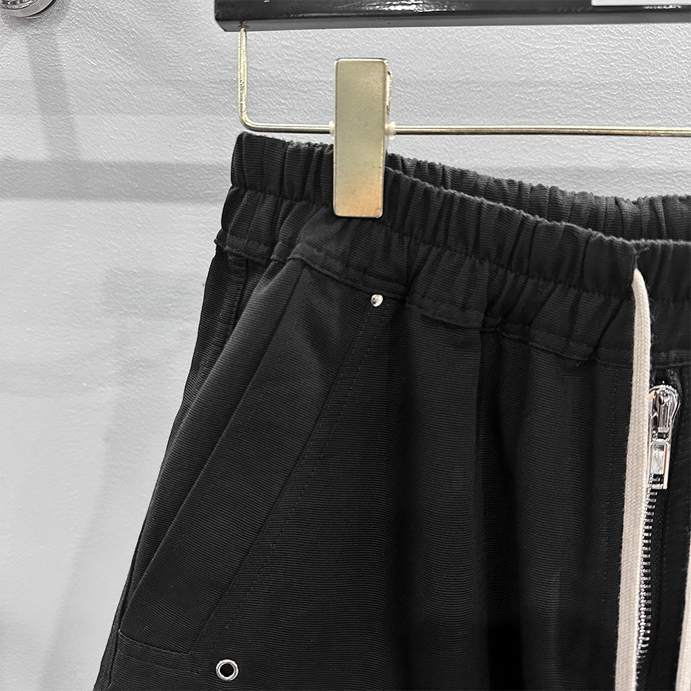 黒パンツ 黒カーゴハーフパンツ男女兼用ストリート系春夏