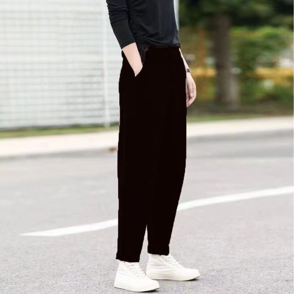 黒パンツ テーパードシルエット美脚チノパン