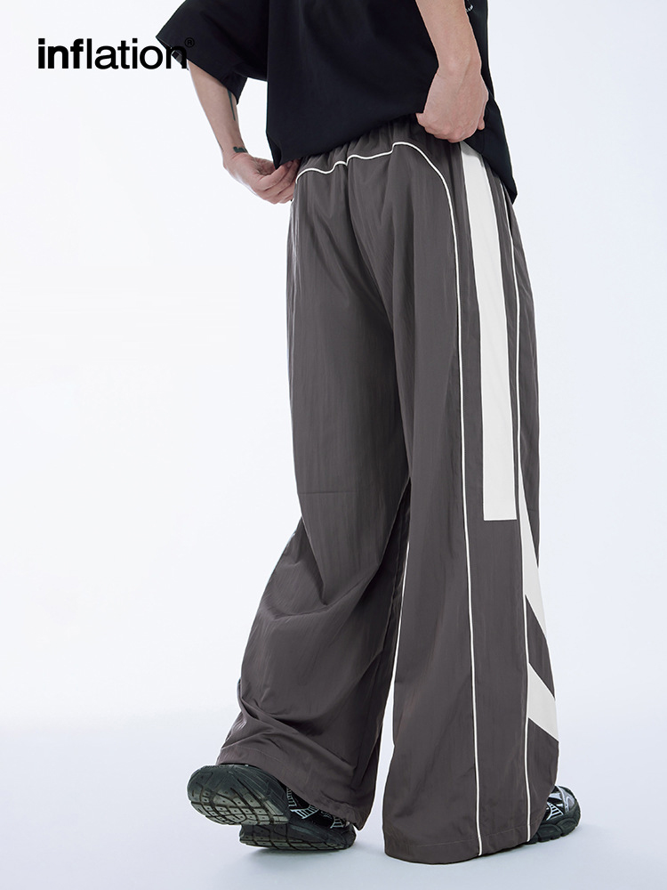 黒パンツ 男女兼用 黒 運動風 ジョガーパンツ サイドライン入り