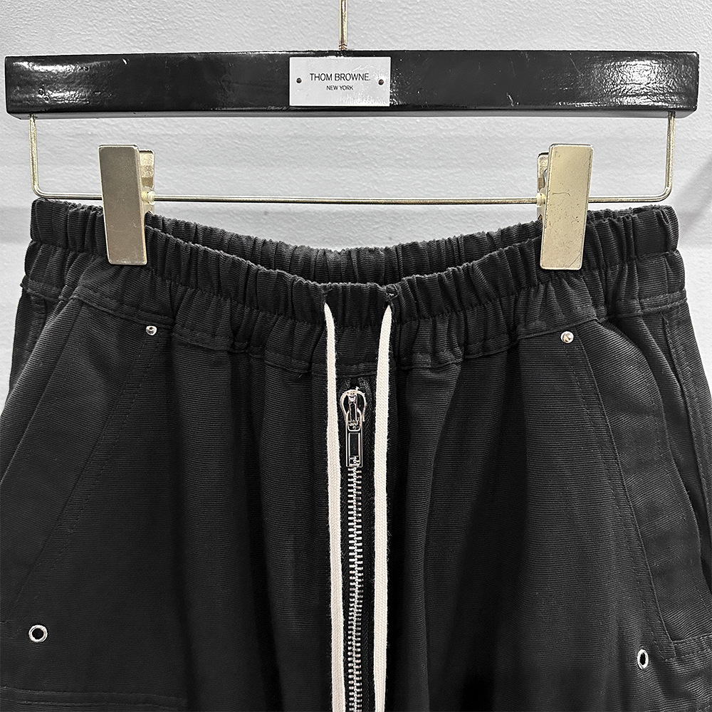 黒パンツ 黒カーゴハーフパンツ男女兼用ストリート系春夏