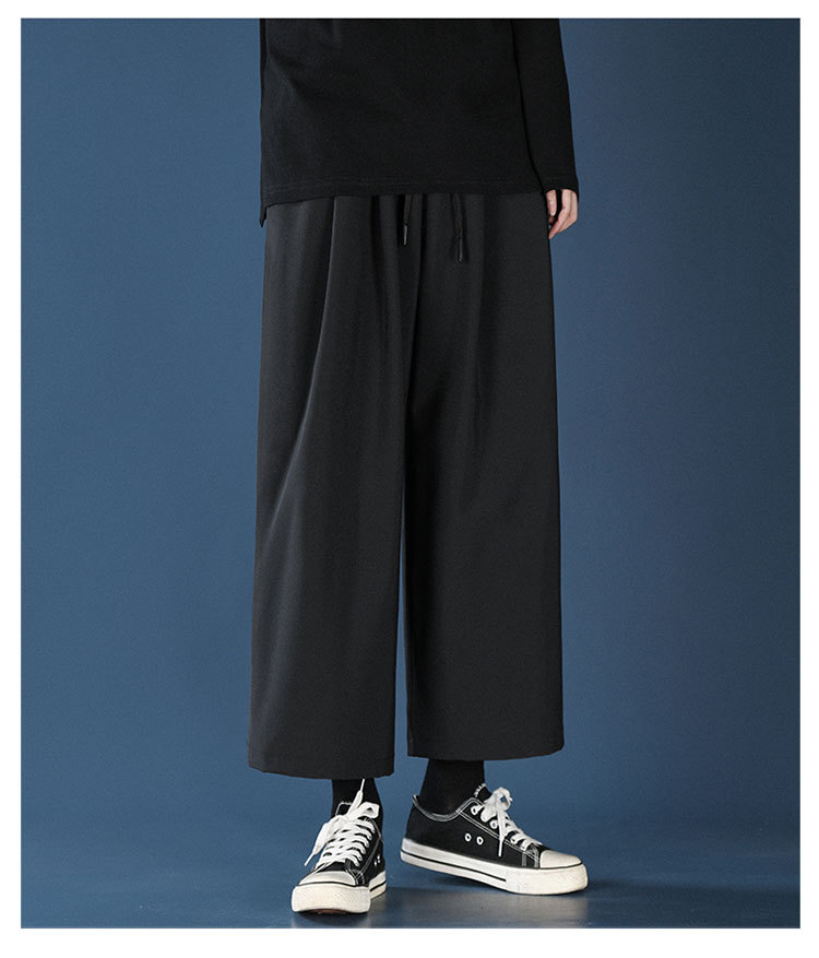 黒パンツ メンズ ワイド スラックス ゆったり ストレート パンツ