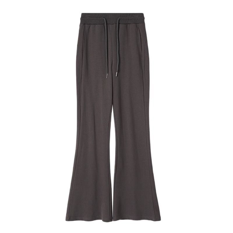 黒パンツ リラックスフレアストレッチパンツ