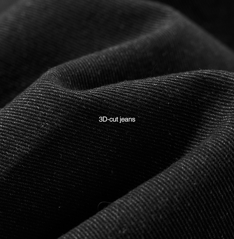 黒パンツ メンズ秋新作立体裁断黒デニムパンツワイドシルエット