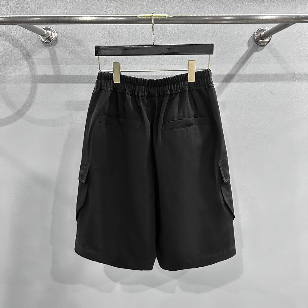 黒パンツ 黒カーゴハーフパンツ男女兼用ストリート系春夏