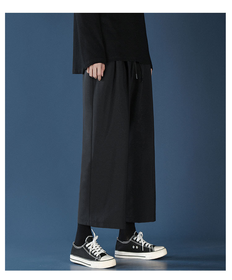 黒パンツ メンズ ワイド スラックス ゆったり ストレート パンツ