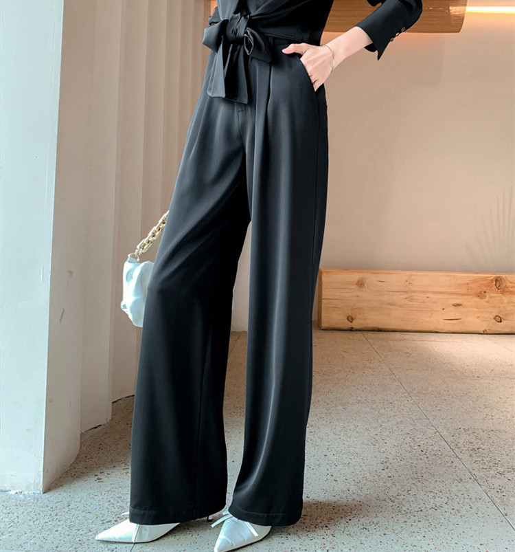 黒パンツ ハイウエスト ワイドパンツ ゆったり ストレート