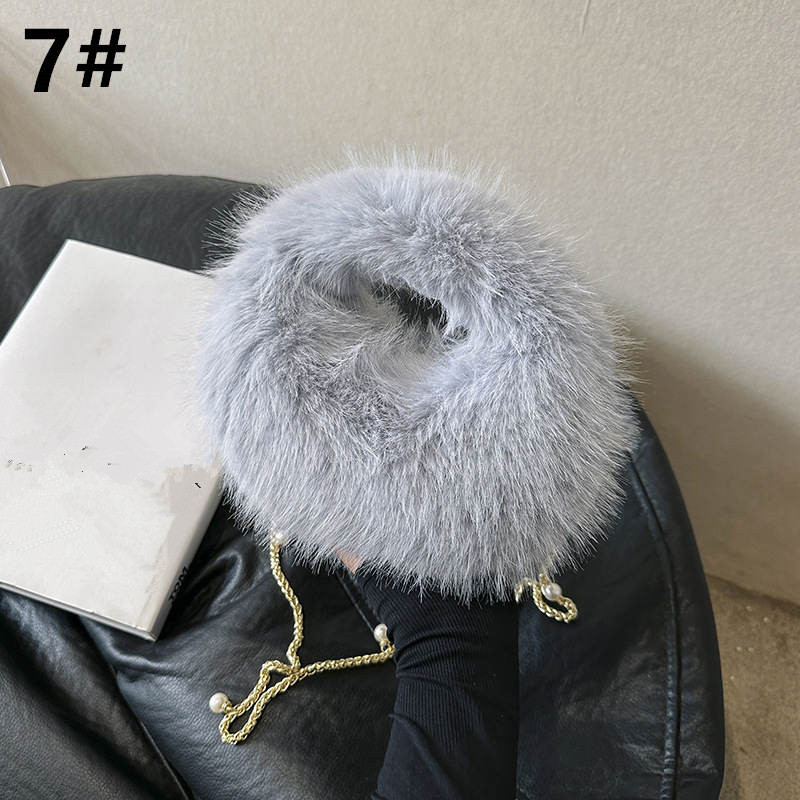 黒 バッグ 黒ファー丸型ショルダーバッグ上品レディース秋冬